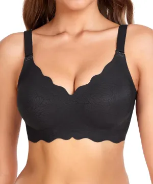 Gailife Scalloped Womens Bras No Underwire Wireless Seamless Bra Push Up Bralette Full Coverage Comfort Raceback Everyday Bra