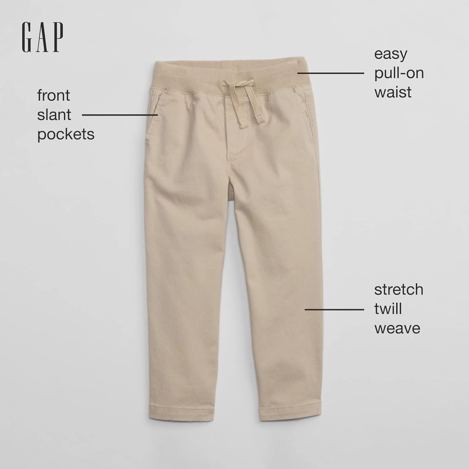 GAP Baby-Boys Rib Waist Pull-on Khaki Chino Pant
