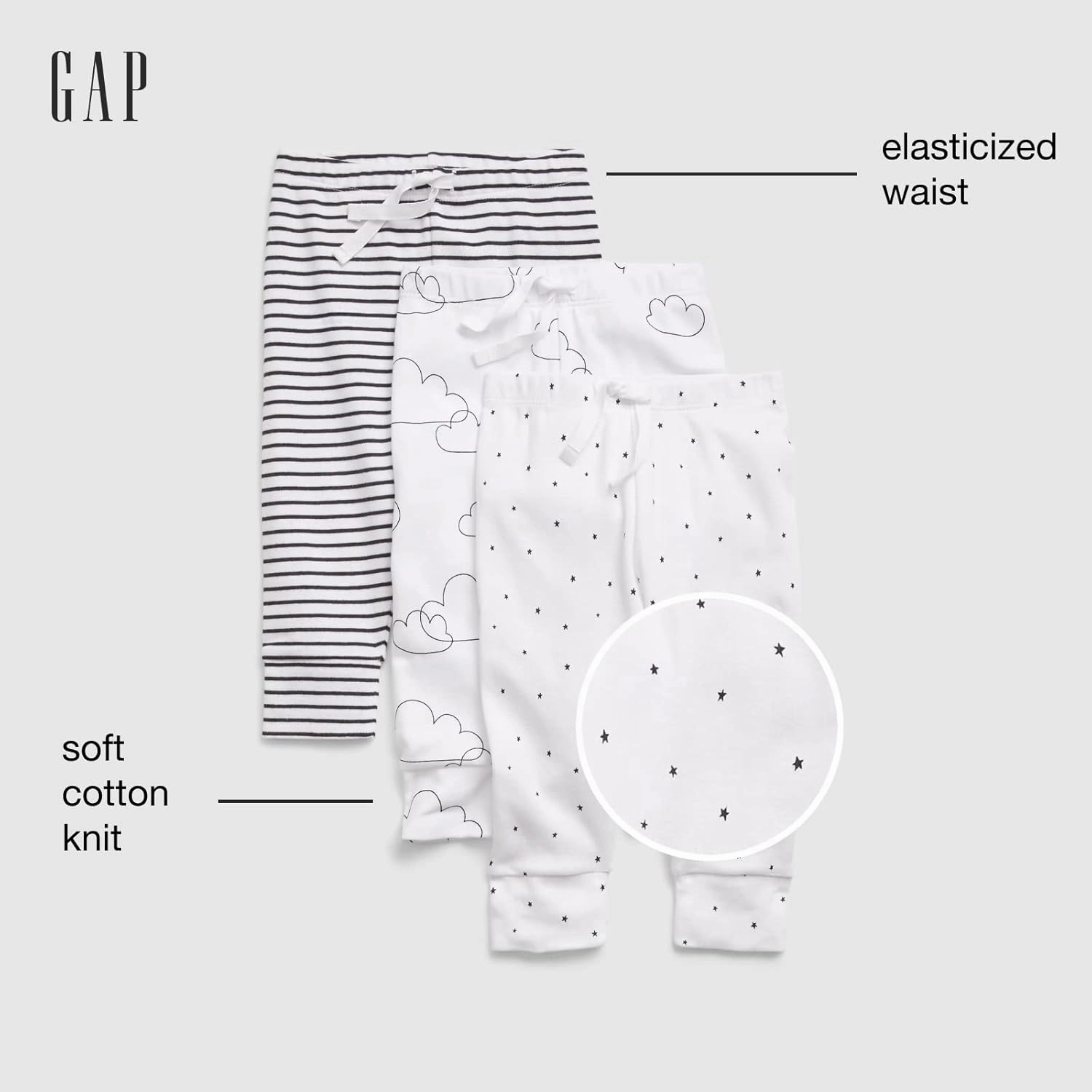 GAP Baby Girls' 3-Pack First Favourite Pull-on Pants Bottoms