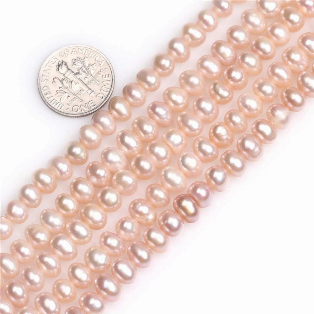 GEM-Inside Natural 5-6mm Purple Cultured Pearls Gemstone Loose Beads Energy Stone Beads for Jewelry Making Jewelry Beading Supplies for Women