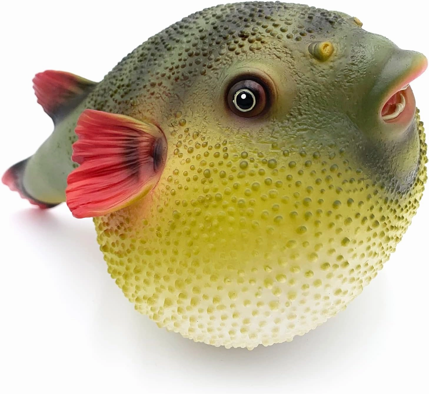 Gemini&Genius Sea Animal Pufferfish Action Figure Soft Rubber Swim Bath Toy, Realistic Ocean Fish Blowfish Toy, Educational and Role Play Toys for Kids and Collectors (Puffer Fish)