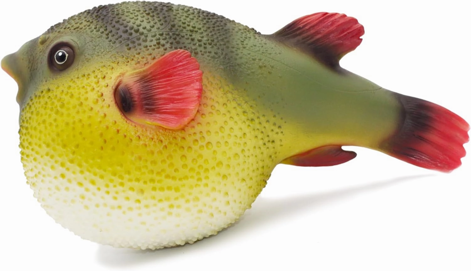 Gemini&Genius Sea Animal Pufferfish Action Figure Soft Rubber Swim Bath Toy, Realistic Ocean Fish Blowfish Toy, Educational and Role Play Toys for Kids and Collectors (Puffer Fish)