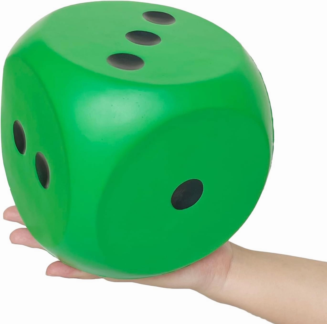 Giant 5.9 Inches Kawaii Foam Dice: A Fun-Filled, Educational Toy for Game Nights and Learning Sessions (Lucky Green)