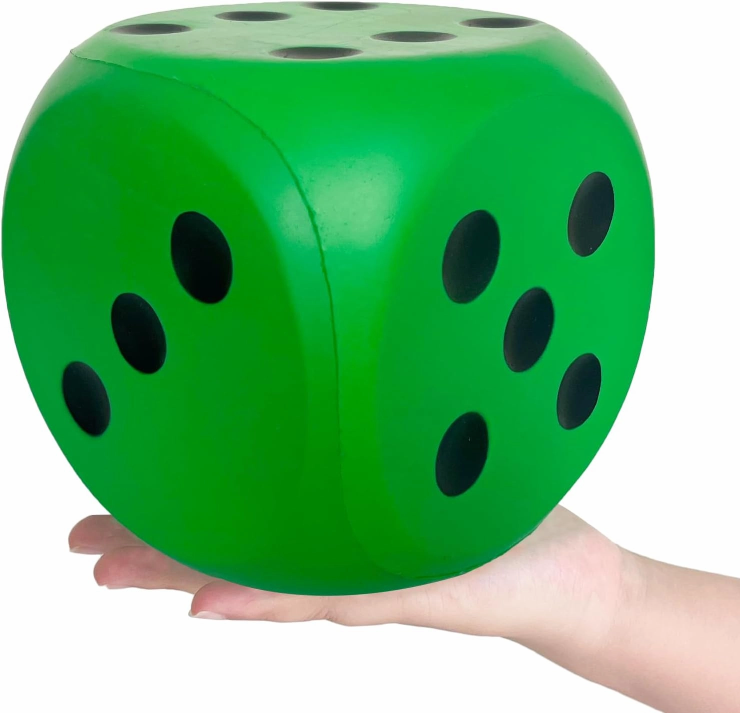 Giant 5.9 Inches Kawaii Foam Dice: A Fun-Filled, Educational Toy for Game Nights and Learning Sessions (Lucky Green)