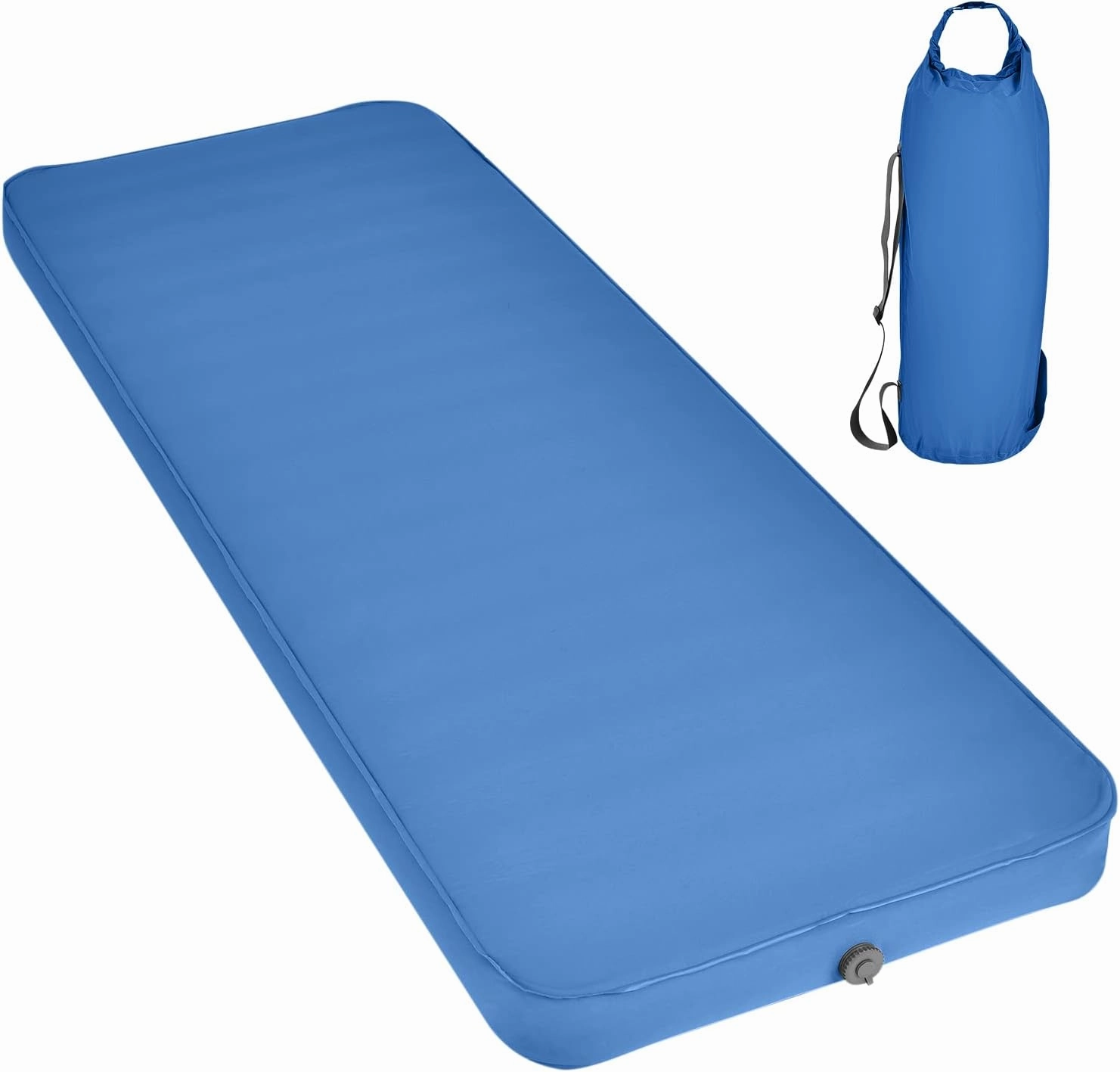 Giantex 4 Inch Self Inflating Camping Mat, Blue, Waterproof & Durable TPU Material, Portable & Lightweight Design
