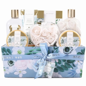 Gift Basket for Women, Spa Luxetique Spa Bath Kit, 12pcs Relaxing Spa Gift Basket with Shower Gel, Bath Salt, Essential Oil, Body Lotion,Mothers Gifts for Mom