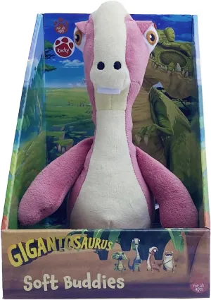 Gigantosaurus: 10" Dinosaur Soft Plush - Rocky - Pink & White Huggable Dino, Soft Texture Stuffed Toy, TV Series Character, Toddler & Kids Ages 1 