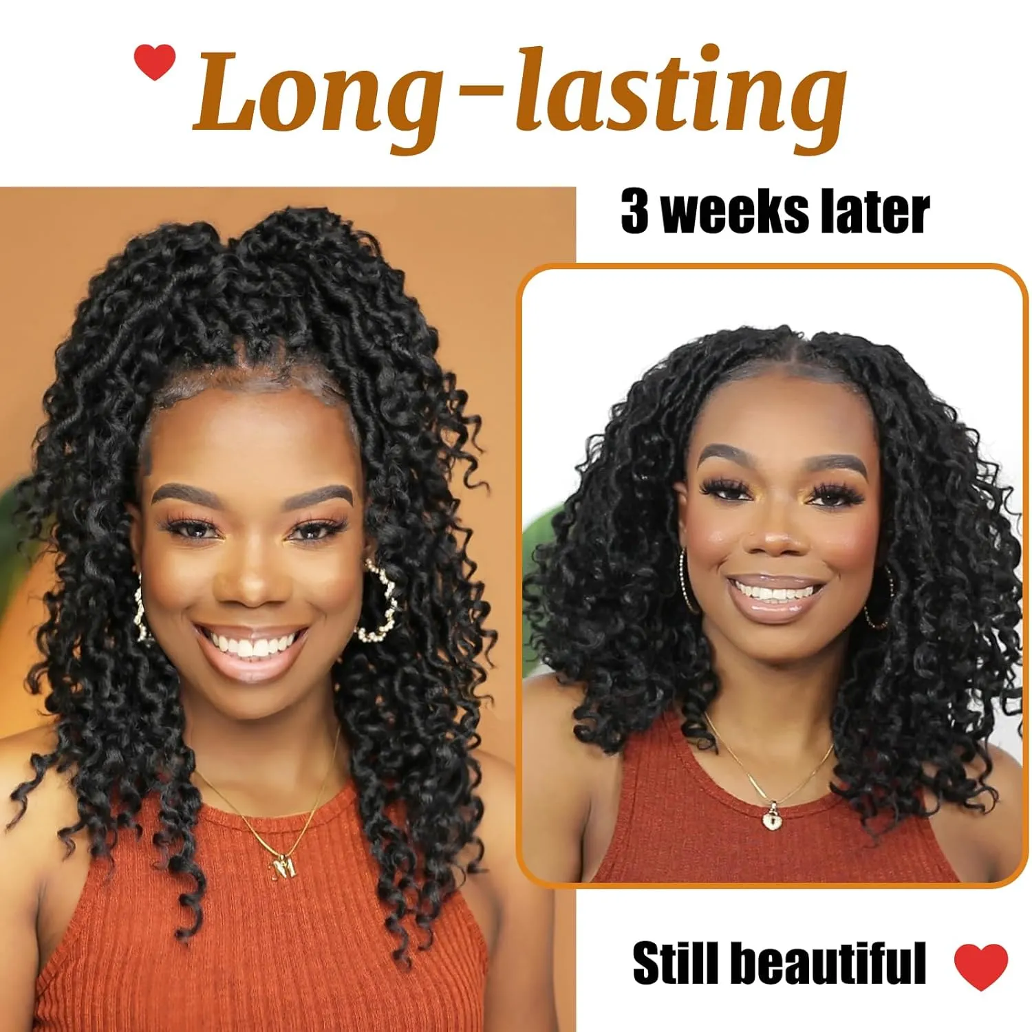 Goddess Locs Crochet Hair 14 Inch Faux Locs Crochet Hair for Black Women Pre Looped Long-lasting & Low-maintenance 6 Packs Black Crochet Locs with Curly Ends for Full Head
