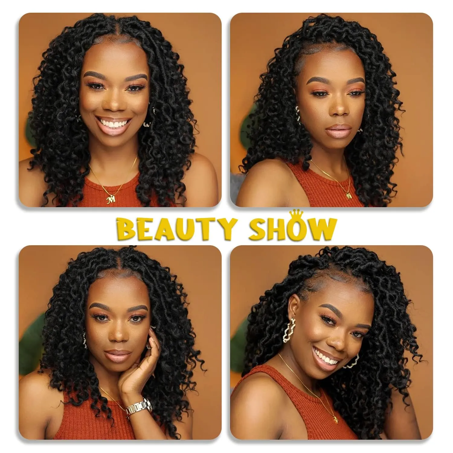 Goddess Locs Crochet Hair 14 Inch Faux Locs Crochet Hair for Black Women Pre Looped Long-lasting & Low-maintenance 6 Packs Black Crochet Locs with Curly Ends for Full Head