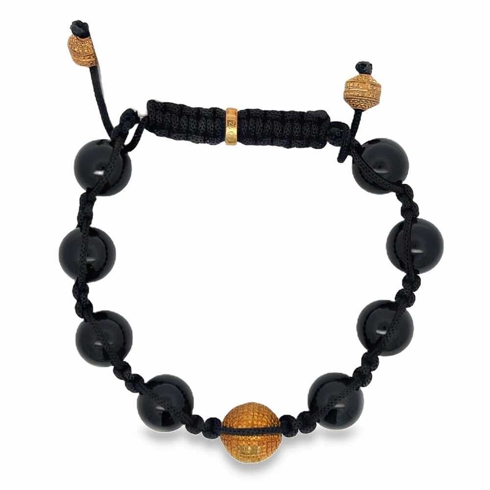 Gold Yellow Diamond Disco Ball Bracelet .925 Sterling Silver