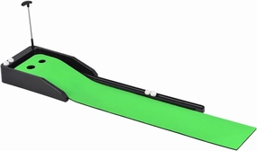 Golf Putting Mat Putting Training Aid with Ball Return Show Fairway Tracks Lightweight Portable Golf Putting Matt Indoors for Amateurs Gift