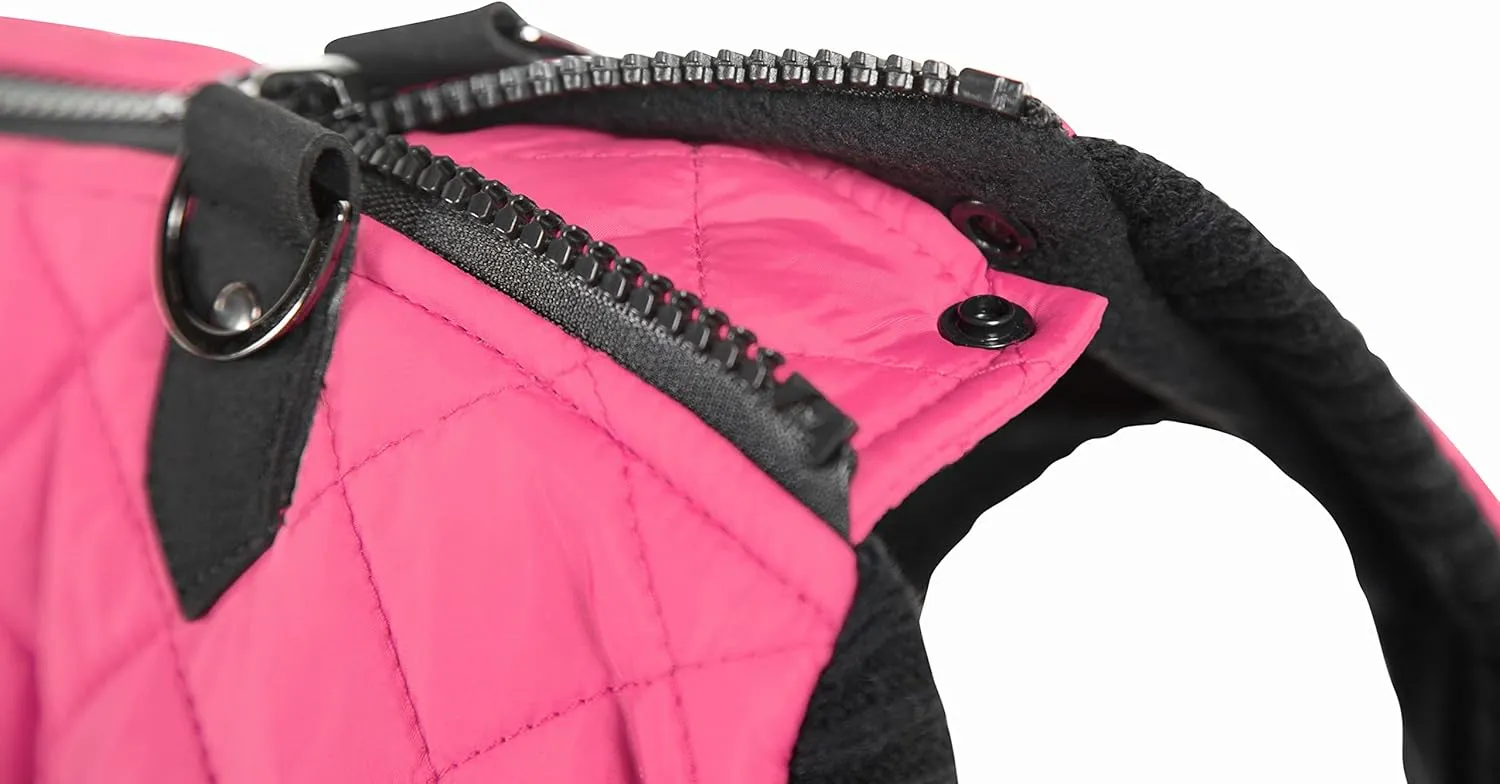 Gooby Fashion Vest Dog Jacket - Pink, Small - Warm Zip Up Bomber Vest with Dual D Ring Leash - Winter Water Resistant Small Dog Sweater