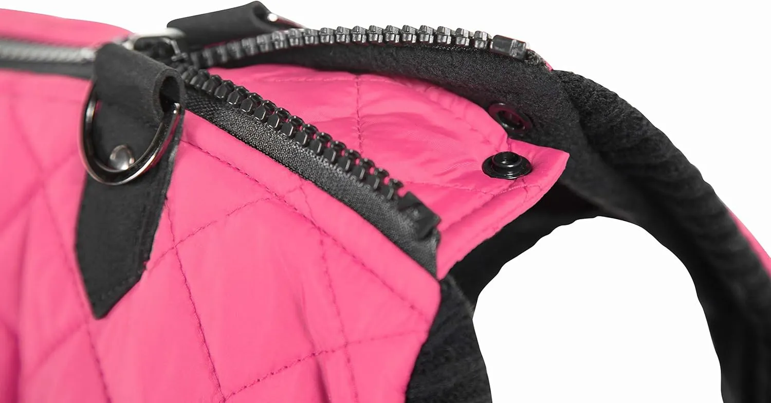 Gooby Fashion Vest Dog Jacket - Pink, Small - Warm Zip Up Bomber Vest with Dual D Ring Leash - Winter Water Resistant Small Dog Sweater