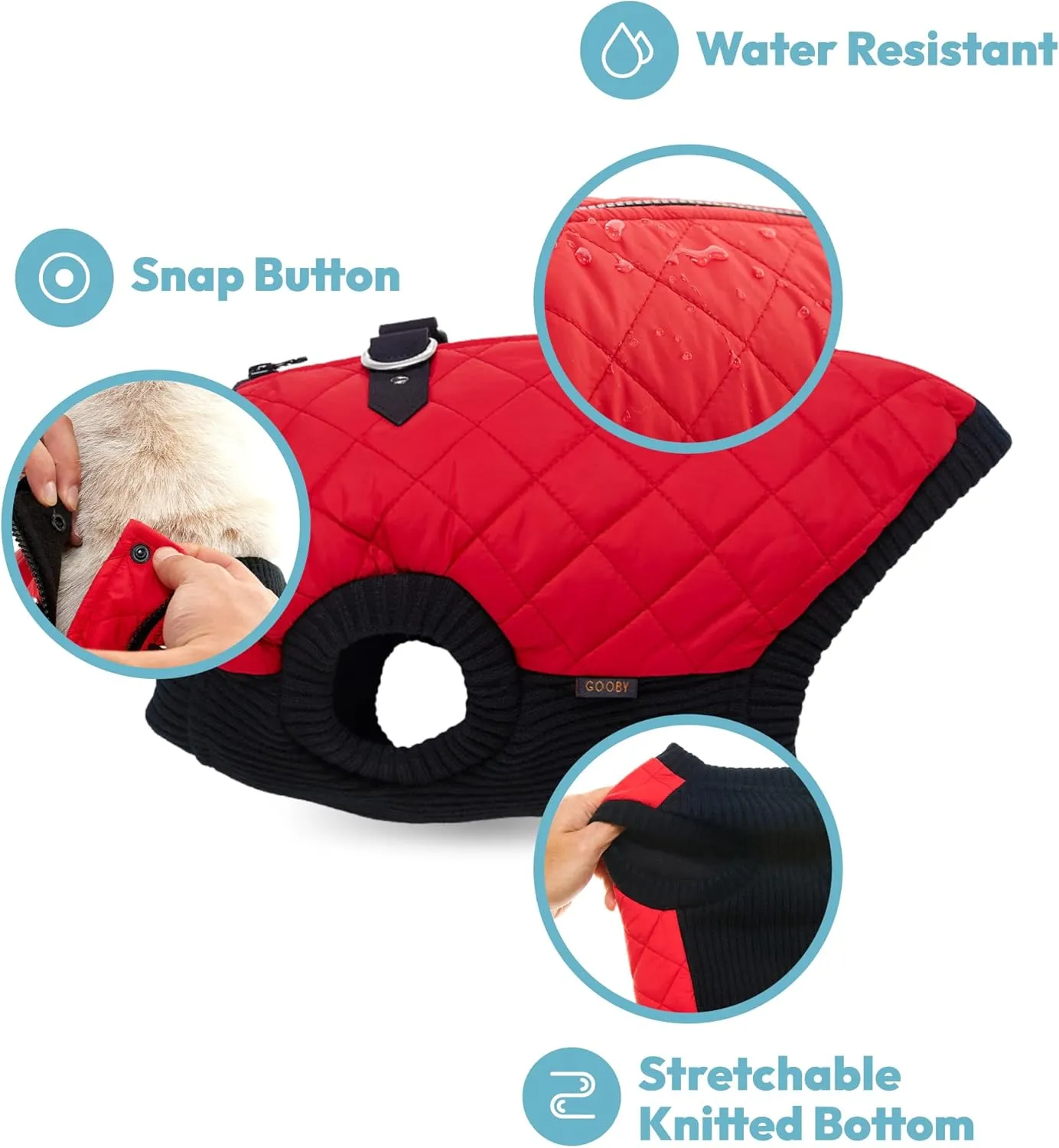 Gooby Fashion Vest Dog Jacket - Pink, Small - Warm Zip Up Bomber Vest with Dual D Ring Leash - Winter Water Resistant Small Dog Sweater