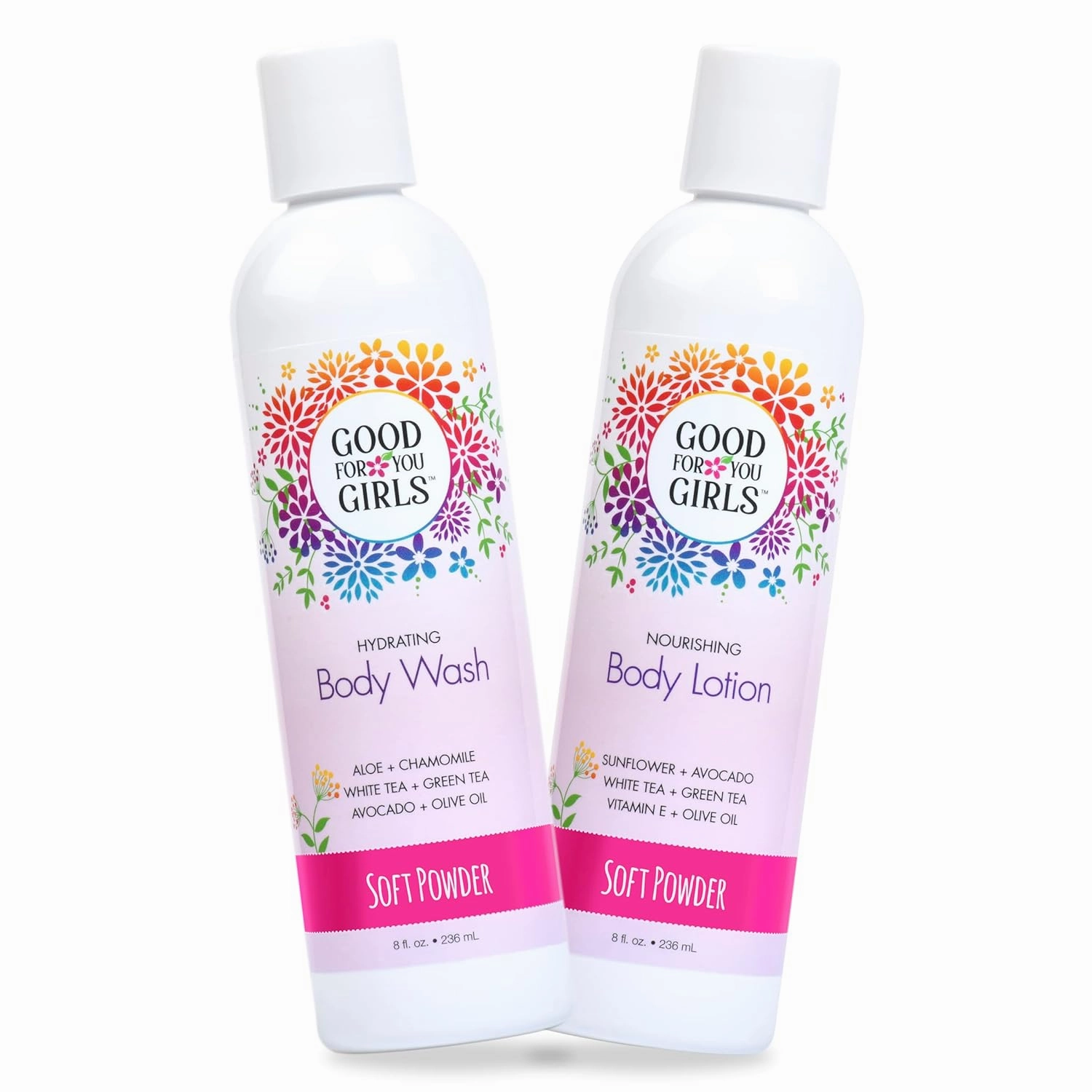 Good For You Girls 2 Piece Body Wash & Body Lotion Gift Set | Powder Scent |