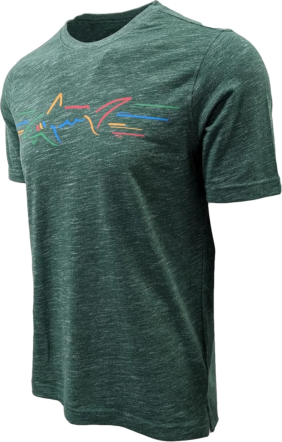 Greg Norman Men's Soft Touch Big Shark Logo Crewneck T-Shirt