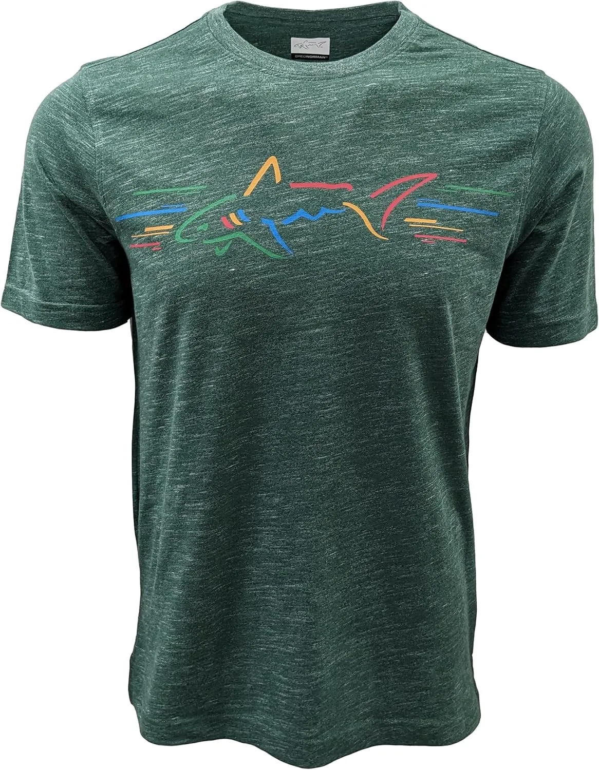 Greg Norman Men's Soft Touch Big Shark Logo Crewneck T-Shirt