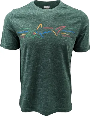 Greg Norman Men's Soft Touch Big Shark Logo Crewneck T-Shirt