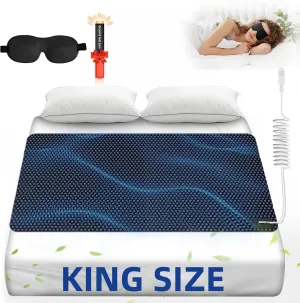 Grounding Mat for Sleep, Conductive Carbon Grounded Pad, Energy, Pain Relief, Inflammation, Balance, Anti-Slip PU Leather Grounding Mattress with Grounding Cord