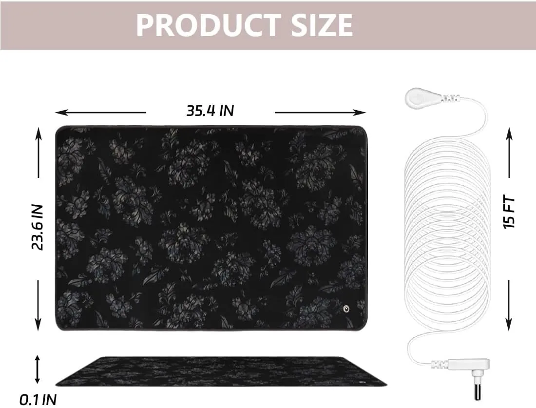 Grounding Mats Ground Pattern Yoga Mat 23.6x35.4 In Earth Foot Mats, Grounding Mats for Sleeping,Dogs,Work,Grounding Therapy Mat