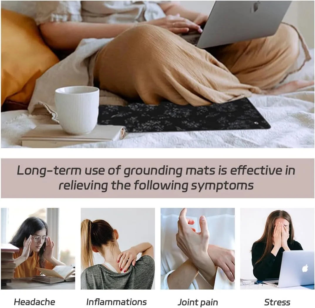 Grounding Mats Ground Pattern Yoga Mat 23.6x35.4 In Earth Foot Mats, Grounding Mats for Sleeping,Dogs,Work,Grounding Therapy Mat