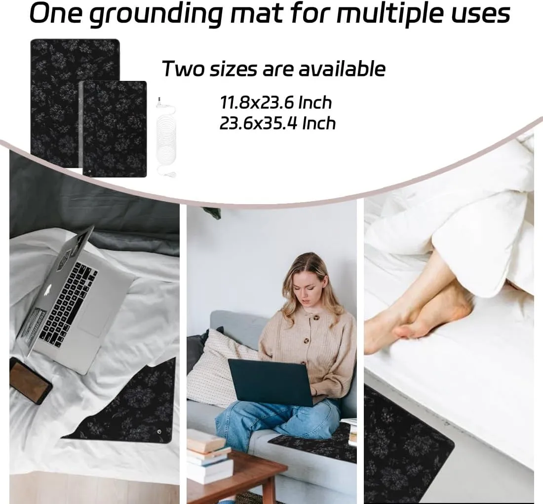 Grounding Mats Ground Pattern Yoga Mat 23.6x35.4 In Earth Foot Mats, Grounding Mats for Sleeping,Dogs,Work,Grounding Therapy Mat