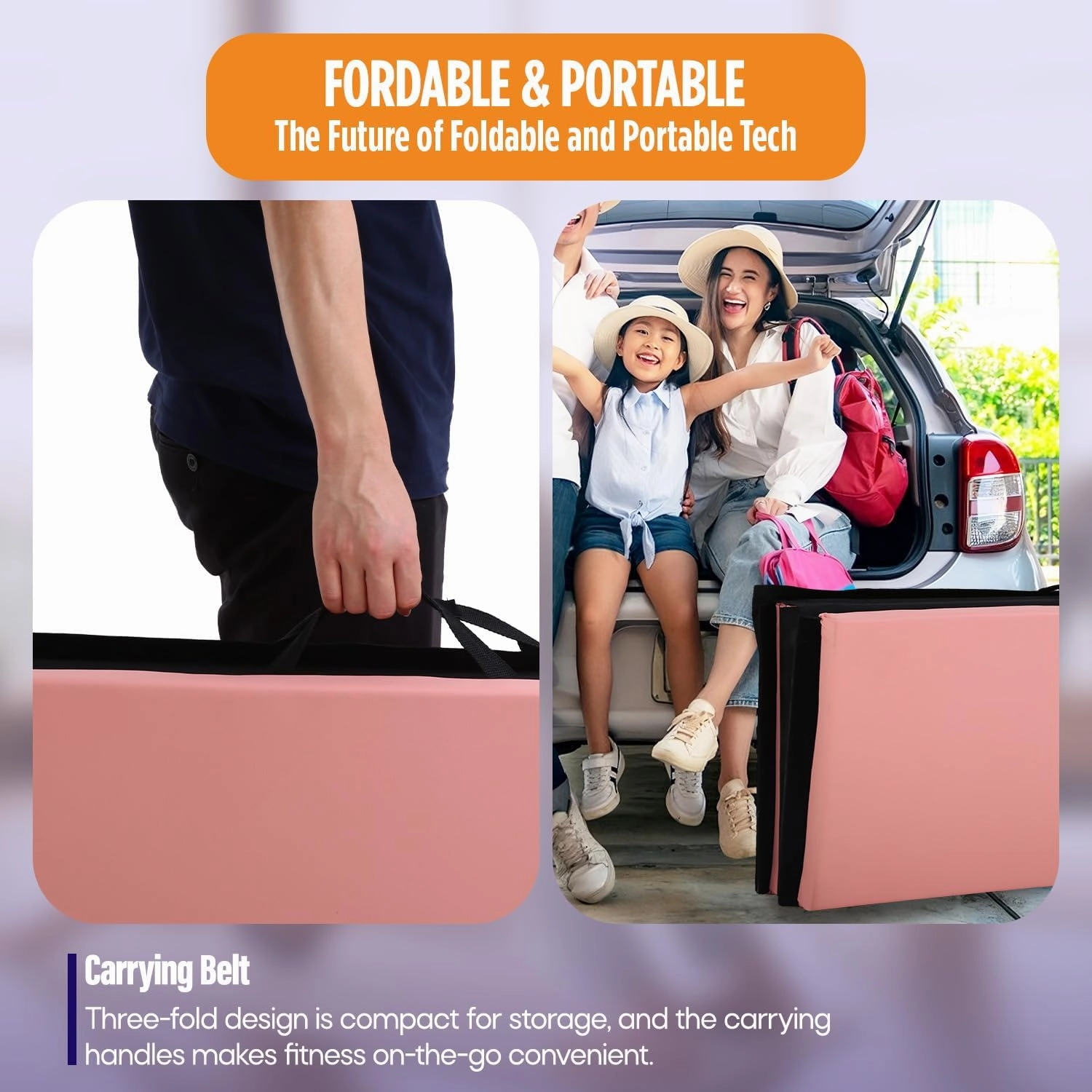 Gymnastics Mats Foldable Tumbling Mats Portable Gymnastics Exercise Mat Thick Gymnastics Tumbling Mats Pad Home Exercise Panel Mat With Carrying Handles