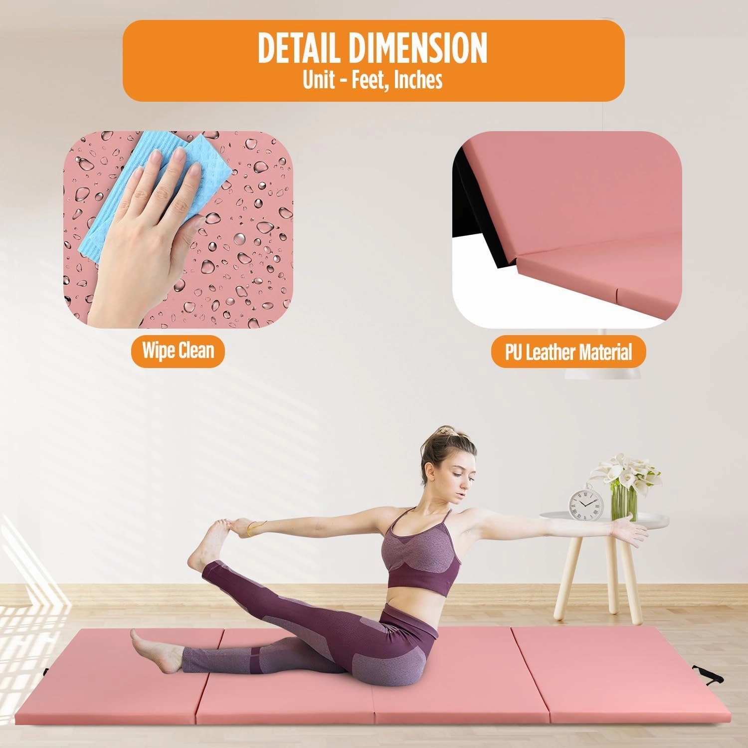 Gymnastics Mats Foldable Tumbling Mats Portable Gymnastics Exercise Mat Thick Gymnastics Tumbling Mats Pad Home Exercise Panel Mat With Carrying Handles