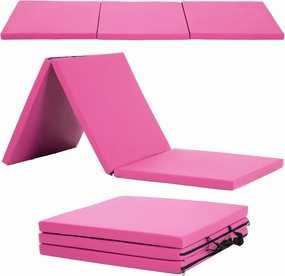 Gymnastics Tumbling Mats Portable Gymnastics Mat Foldable Tumbling Mat Thick PU Leather Exercise Mat Yoga Mat with Carrying Handles for home Workout outdoor Yoga Gymnastics