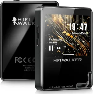 H2 Touch 128GB Hi-Res Portable Music Player, Touchscreen Digital Audio Player Bluetooth 5.2 DAP with ESS DAC, 512GB Expandable Storage &10H Battery