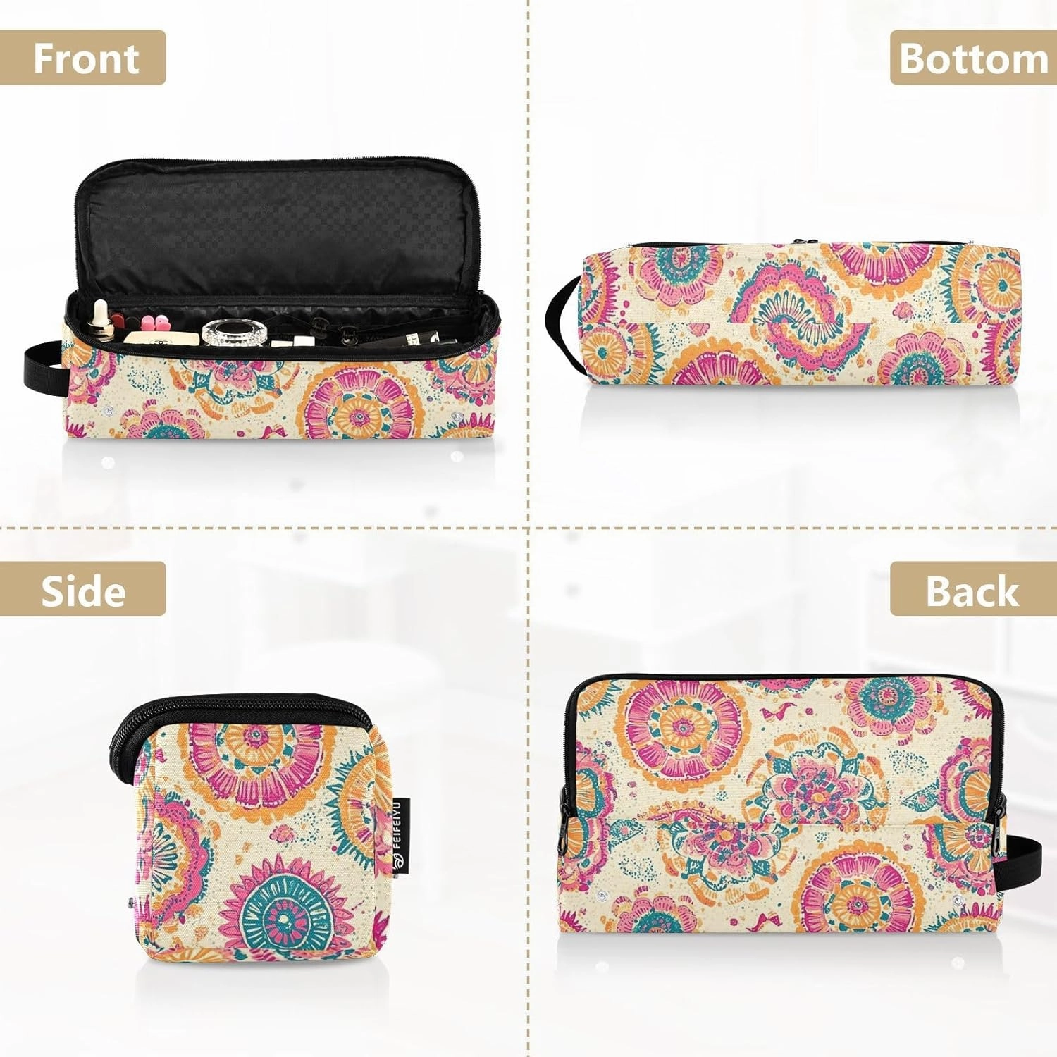Hair Tools Travel Bag and Heat Resistant Mat Hair Tool Travel Case Portable Organizer for Women Flat Irons Straighteners Curling Iron and Hair Care Accessories Bright Pink Pattern