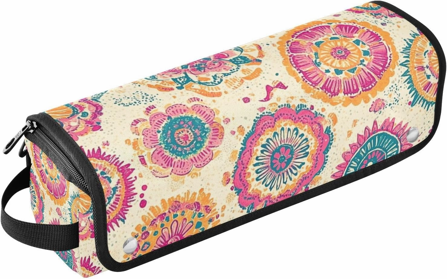 Hair Tools Travel Bag and Heat Resistant Mat Hair Tool Travel Case Portable Organizer for Women Flat Irons Straighteners Curling Iron and Hair Care Accessories Bright Pink Pattern