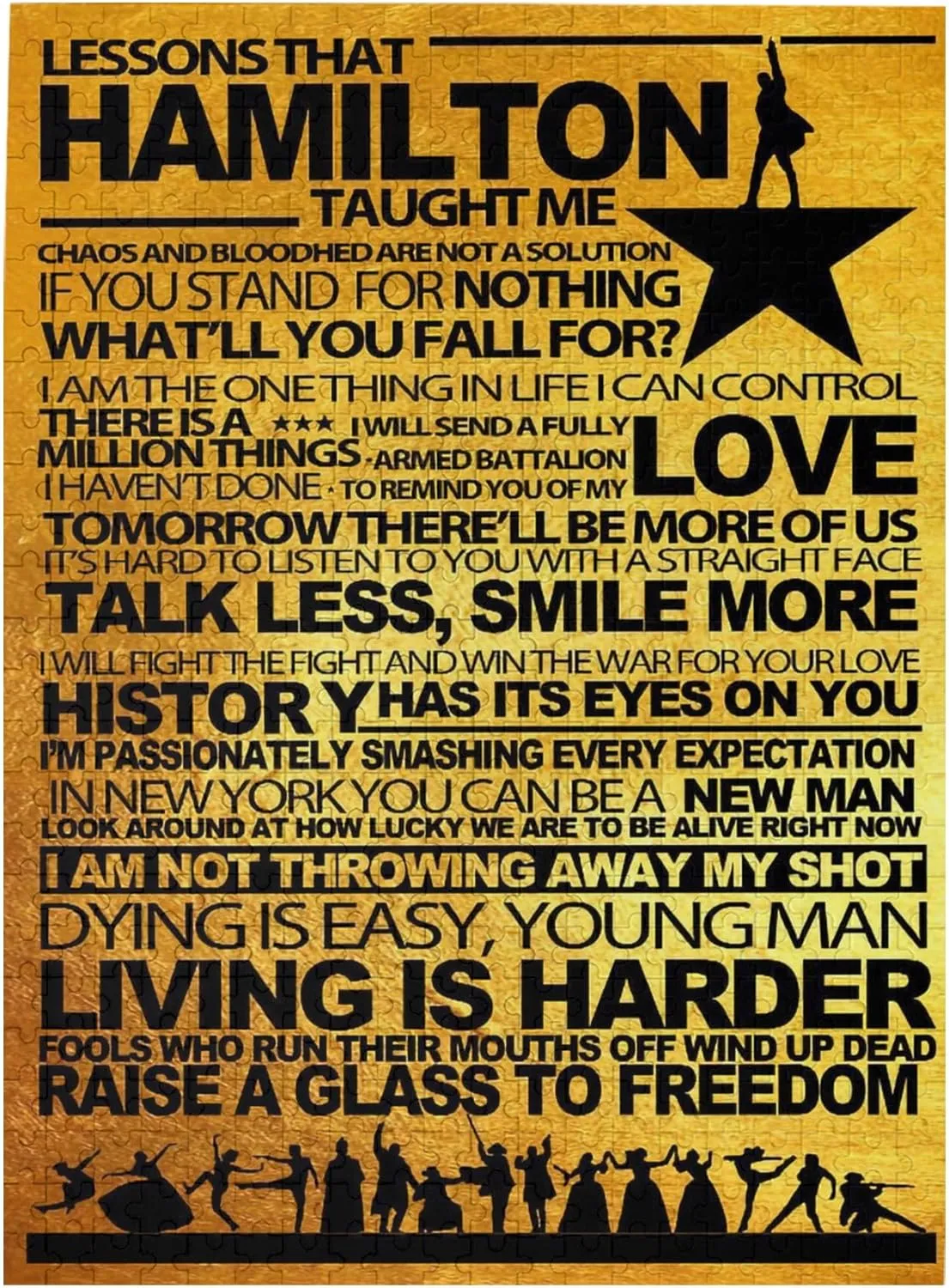 Hamilton Taught Me Puzzle - Library and Classroom Decor, Reading Quotes, Musical Theme - 500 Pieces Jigsaw for Puzzle Enthusiasts