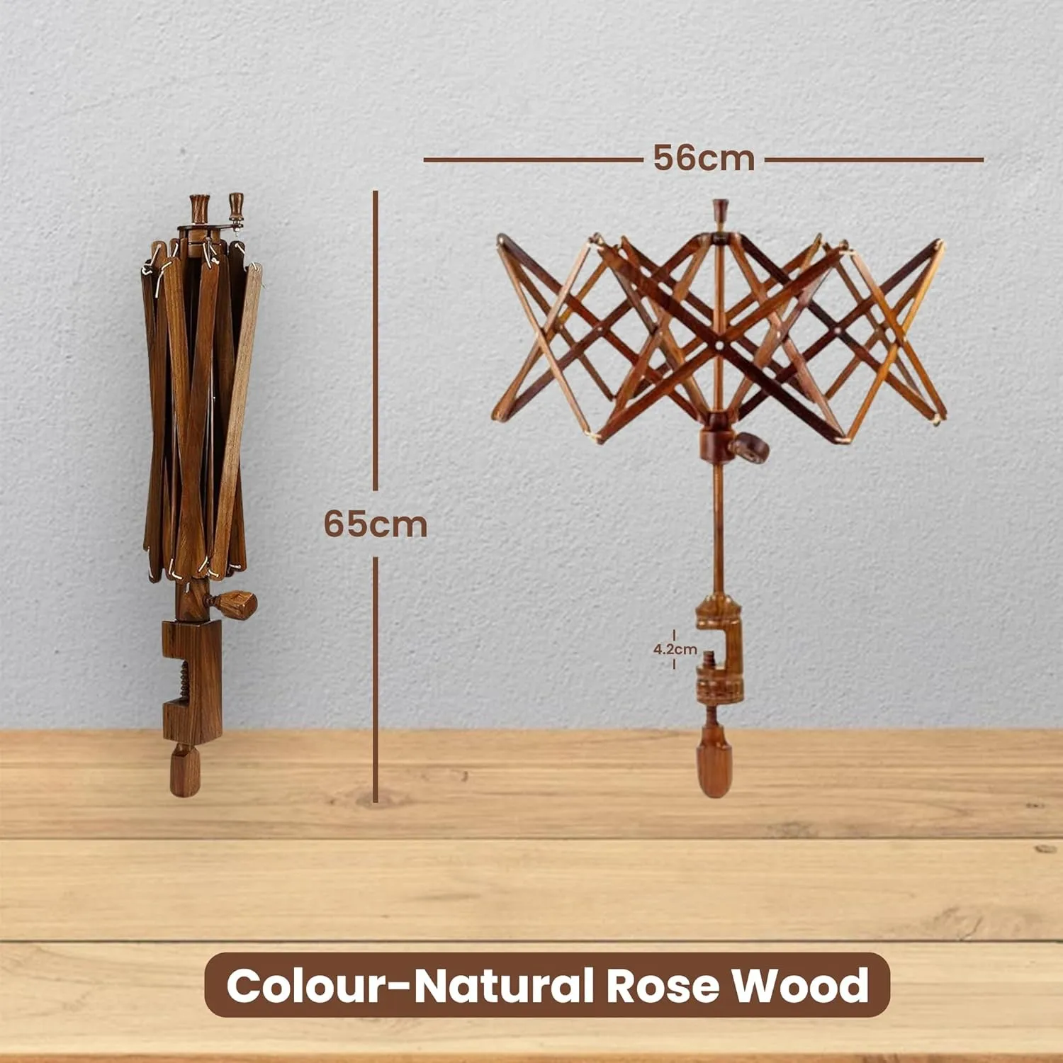 Hand Operated Yarn Ball Winder | Swift, Yarn, Wool, and String Holder| Knitting & Crochet Accessories Galaxy Indiacraft (Natural Rosewood)…