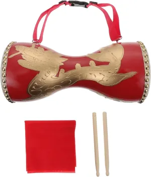 Happyyami 1 Set of Traditional Chinese Dragon Pattern Waist Drum Traditional Chinese Simple Waist Drum Percussion Instrument Supply Percussion Instrument Supplies
