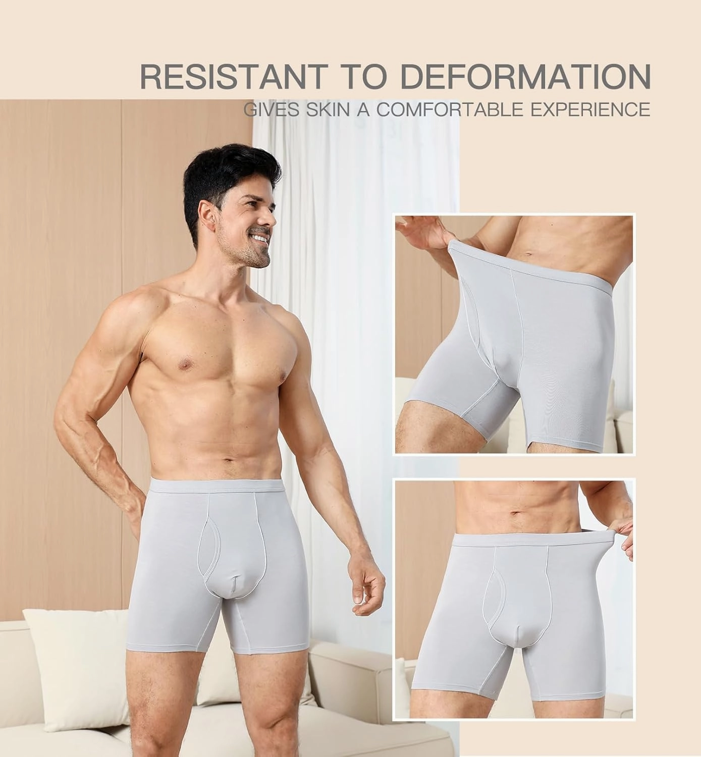 HAVVIS Men's Performance Underwear Boxer Briefs Soft Comfortable Bamboo Viscose Underwear for Men Multipack