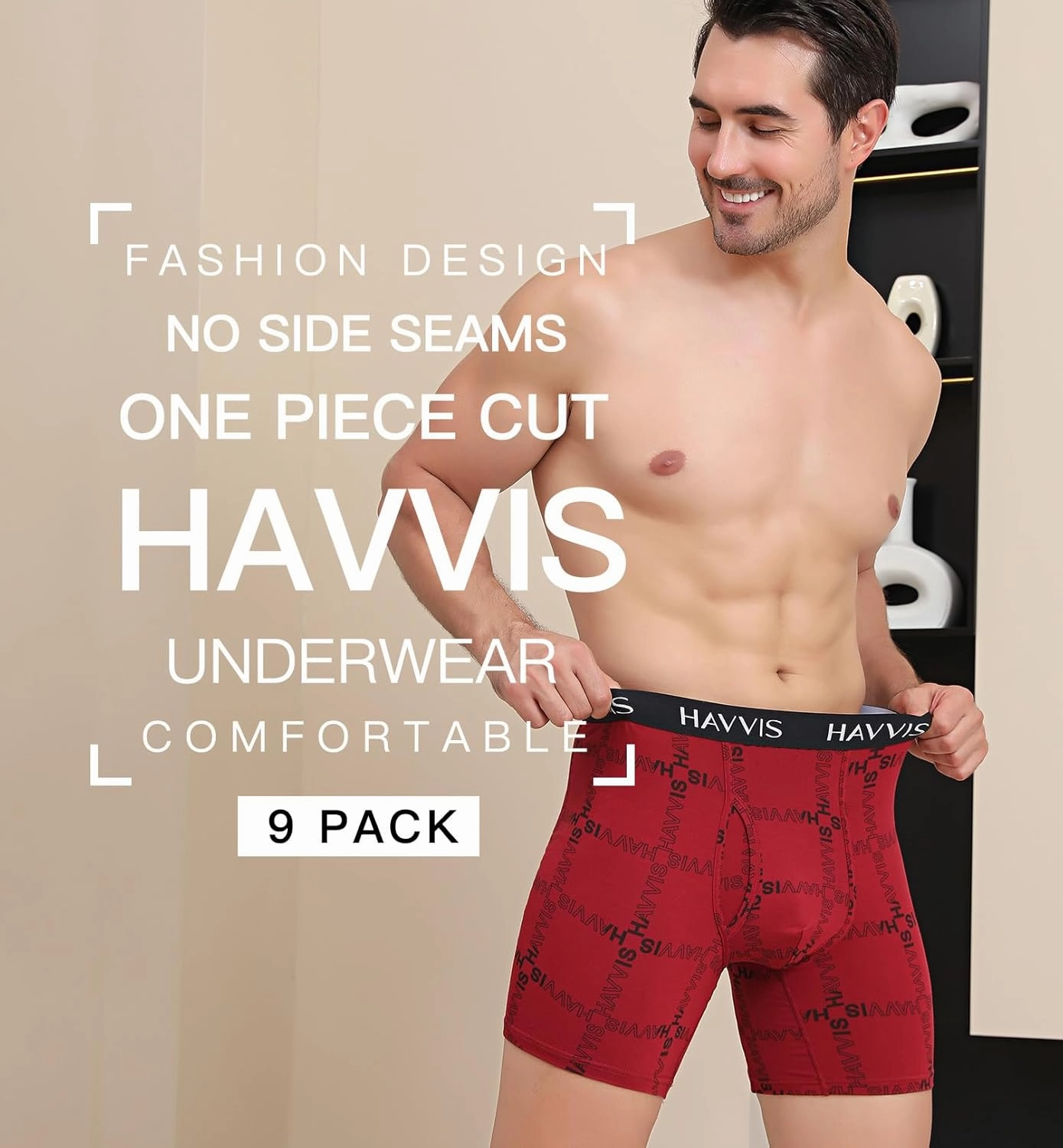 HAVVIS Men's Performance Underwear Boxer Briefs Soft Comfortable Bamboo Viscose Underwear for Men Multipack