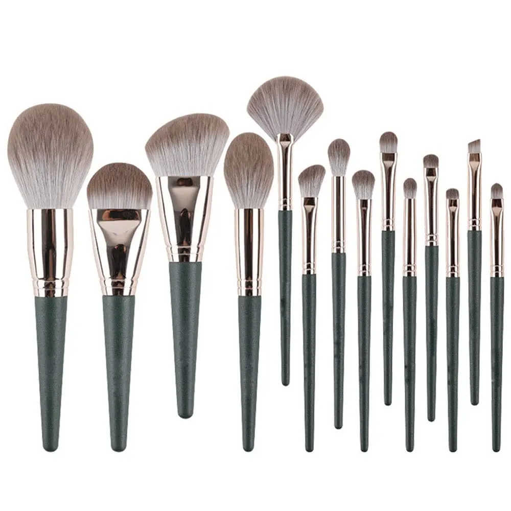 HAYNAH Marycan 14pcs Makeup Brushes Set Foundation Blush Natural Soft Eyeshadow Professional Cosmetic Brush (Color : Green)