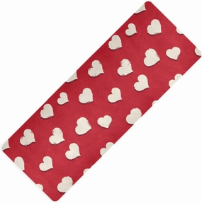 Hearts Valentine's Day Red Non Slip Yoga Mat Fitness Exercise Mat with Carrying Bag,Workout Mat for Yoga Pilates Fitness Floor Exercises 71" L x 26" W x 1mm