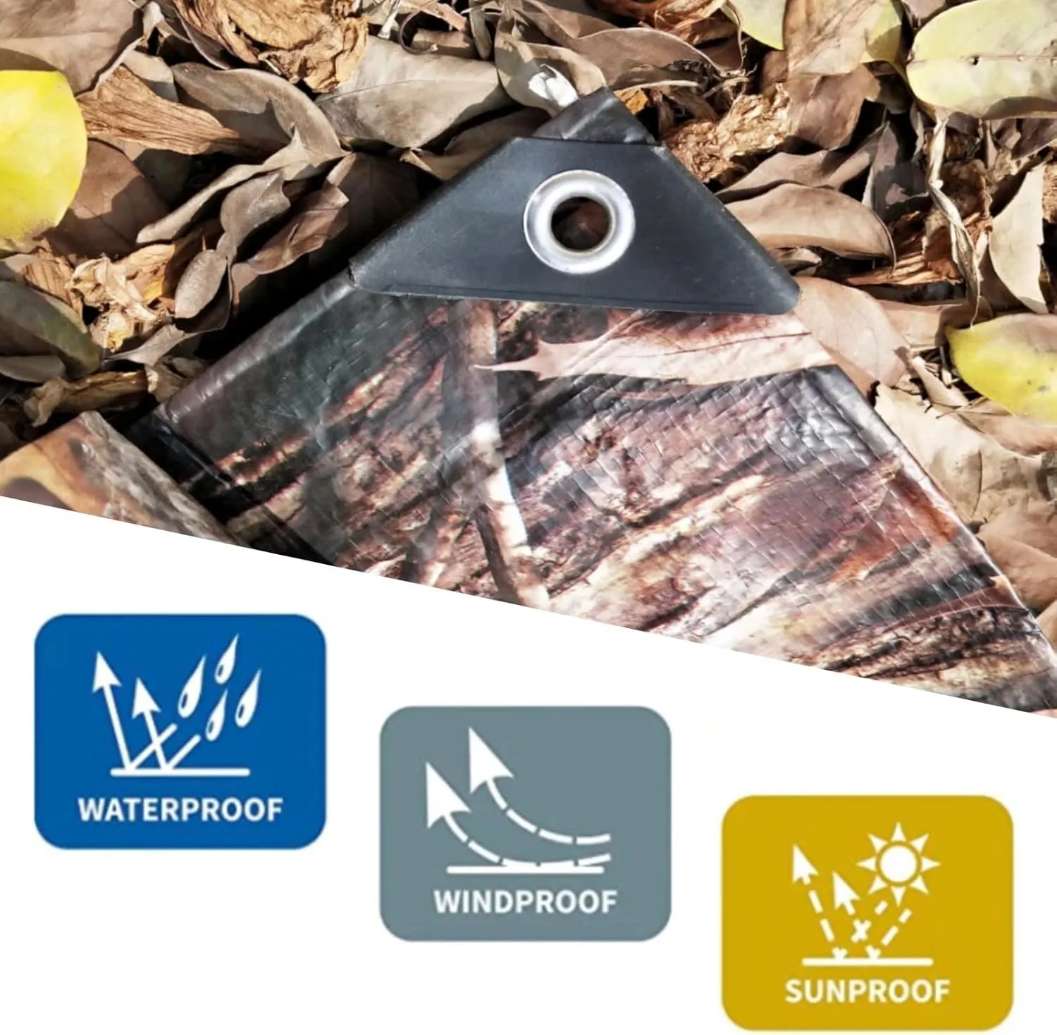 Heavy Duty 8 Mil Tarp Cover Waterproof UV Resistant Tarpaulin Used for Outdoor, Hunting, Camping, Backpacking, Canopy Tent, Ground Tarp, Cover Boat, Motorcycles, Roofs, Wood