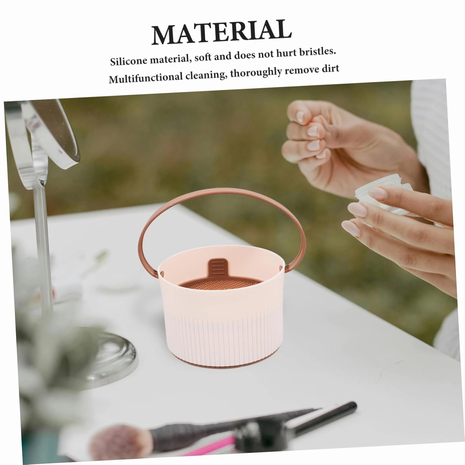 Hemoton Makeup Brush Cleaning Bowl Portable Brush Cleaner for Effortless Makeup Removal for Quick Rinsing Versatile Cleaning Tool