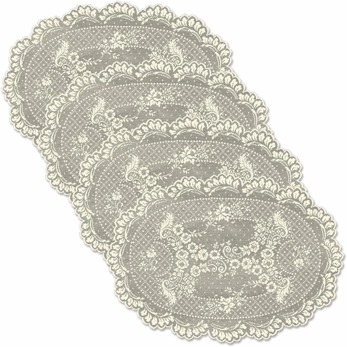 Heritage Lace Floret Placemat, 14" x 20", Ecru, 4 Count