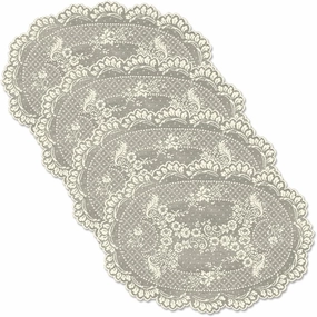 Heritage Lace Floret Placemat, 14" x 20", Ecru, 4 Count