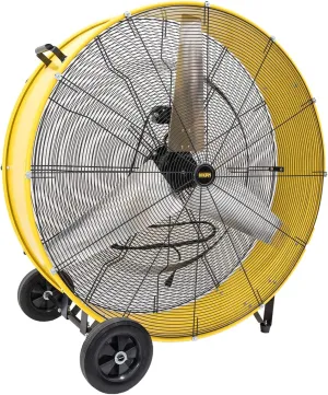 HiCFM 26800 CFM 42 inch Industrial Drum Fan, 4/5HP Powerful Motor, Heavy Duty Barrel Structure, 8 inch Wheels, Move Much Air for Warehouse, Garage or Industrial Commercial Use - CUL Listed