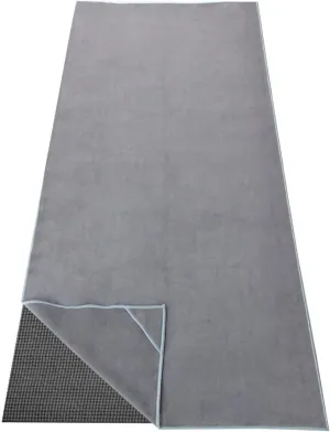 Hot Yoga Towel, Non-Slip Thicker Hot Yoga Mat Towel with Corner Pockets, 25"x72", Microfiber Sweat Absorbent, Perfect for Hot Yoga, Bikram, Pilates and Yoga Mats (Grey, 72x25 inches)