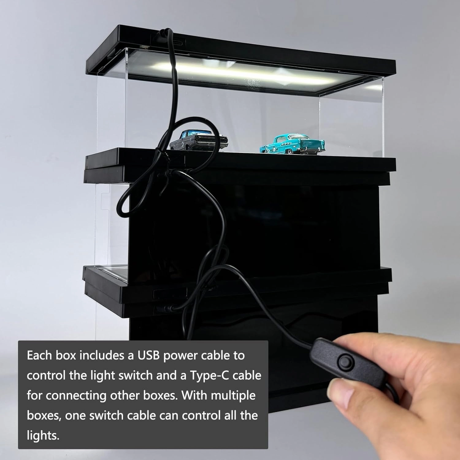 Hot Cars Wheels Display Case - 1/64 Scale Die-cast Model Car Display Case with LED Light and Acrylic Cover, Hot Diecast Wheels Parking Garage Dioramas with 9 Parking Spaces (JP Theater)