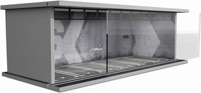 Hot Diecast Wheels Display Case - 1/64 Scale Model Car Display Case with LED Light and Acrylic Cover, Hot Diecast Wheels Parking Garage Dioramas with 6 Parking Spaces (1/64-6P86)