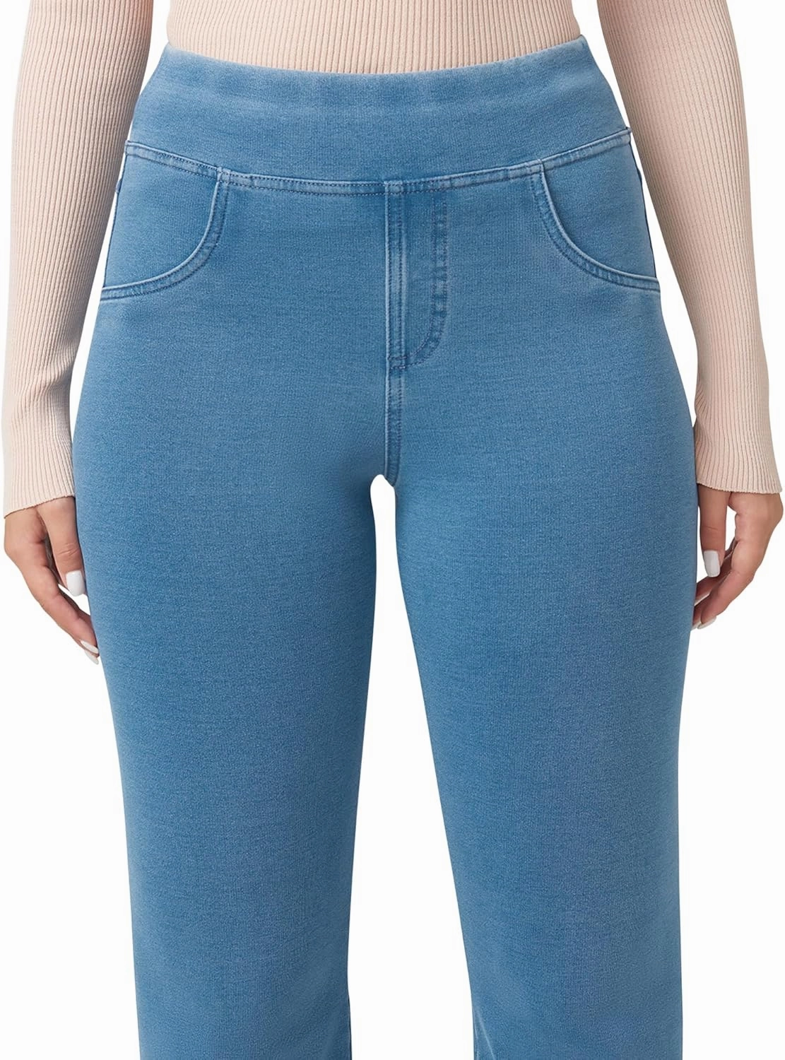 HUE Women's Super Soft Stretch High Rise Denim Leggings, No Side Seams