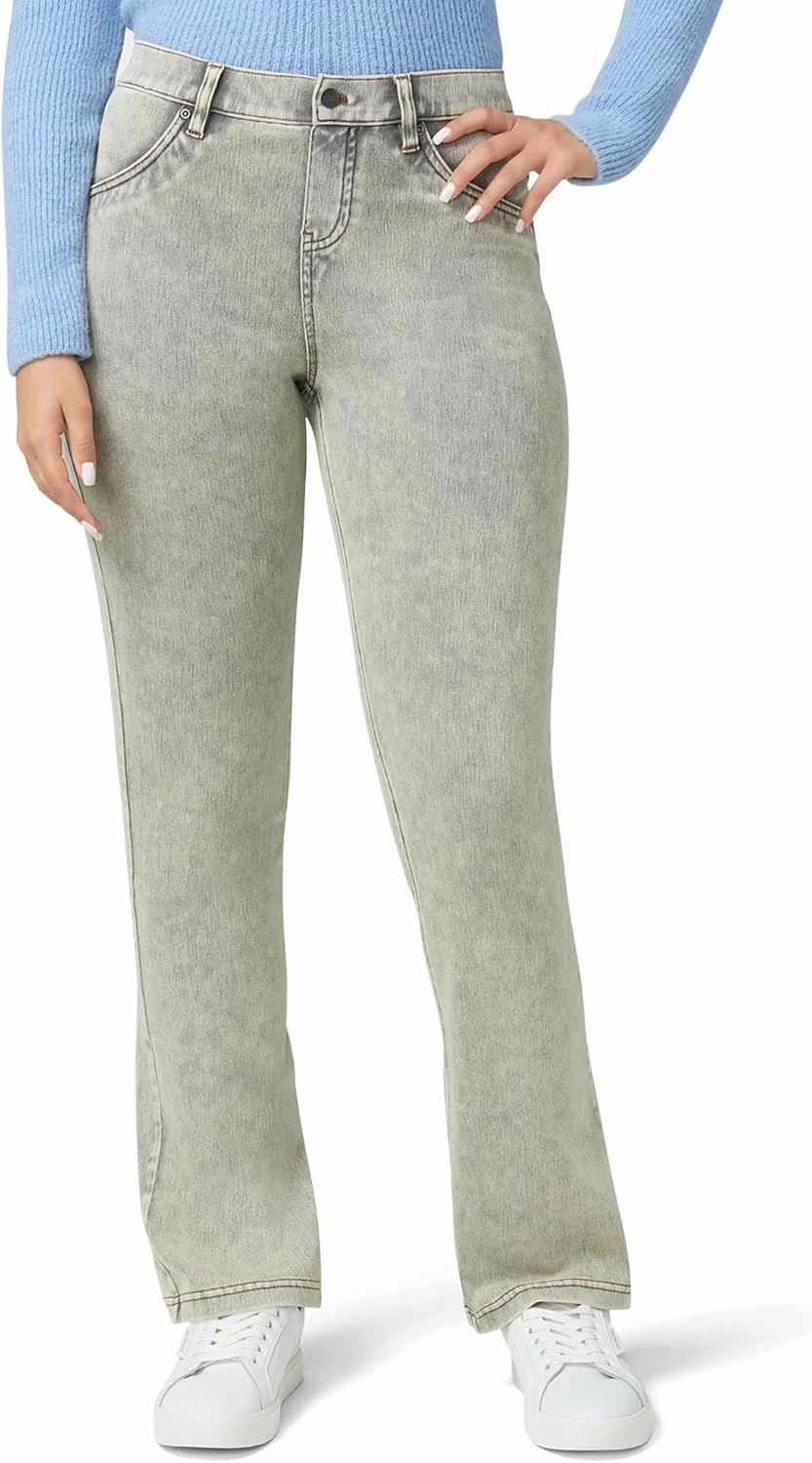 HUE Women's Ultra Soft High Waist Denim Baby Bootcut Leggings