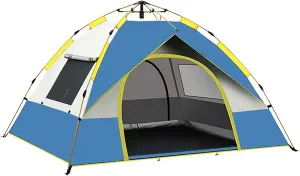 HUHJYUGE 2/4 Person Tent Water Resistant, Instant Pop Up Tent for Camping Weatherproof, Easy Setup Beach Tent Sun Shelter, Ventilated Mesh Windows, for Backpacking, Hiking (A 2 Person)